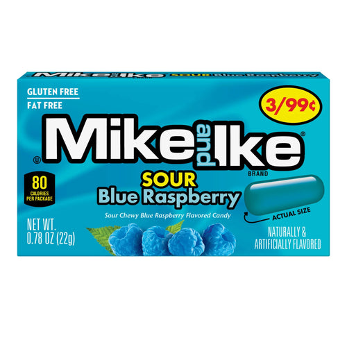 Mike & ike Sour Blue Raspberry Mini 22gr.