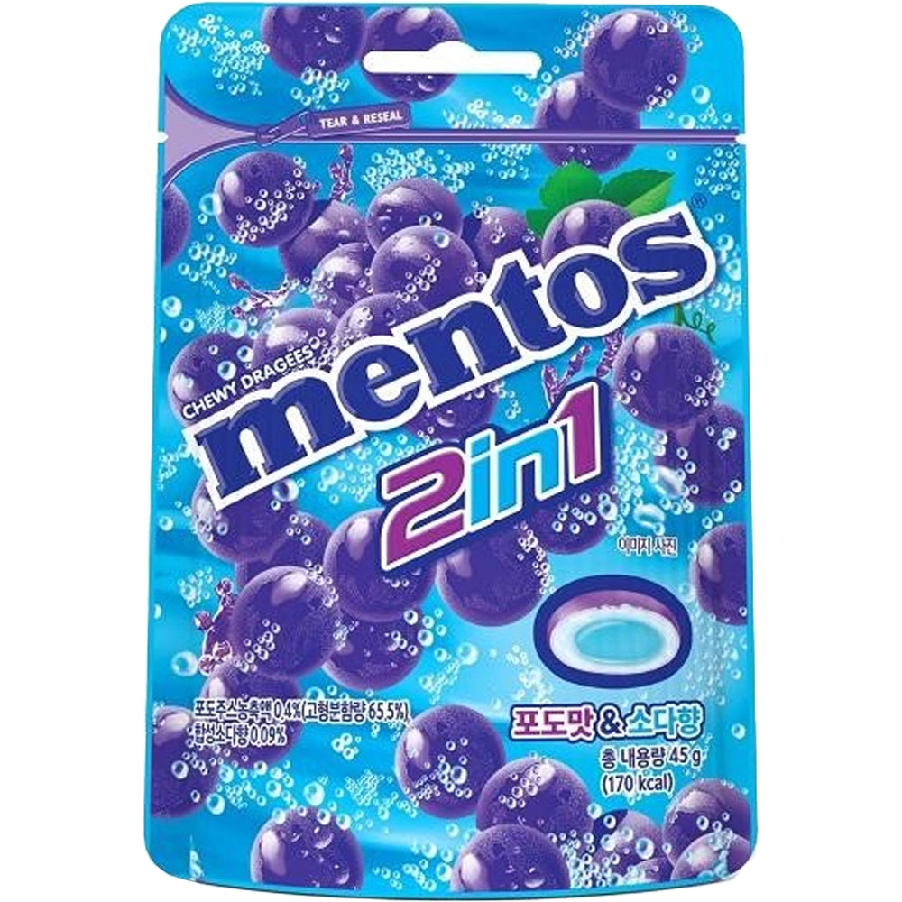 Mentos 2 in 1 Grape & Soda Candy