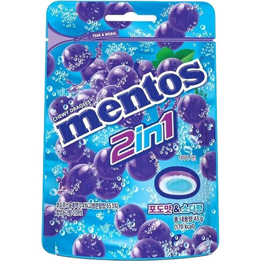Mentos 2 in 1 Grape & Soda Candy